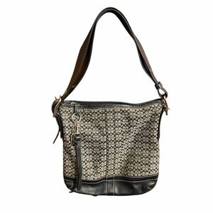 Coach Vintage Y2K Black Signature Convertible Shoulder/ Crossbody Bag F10417